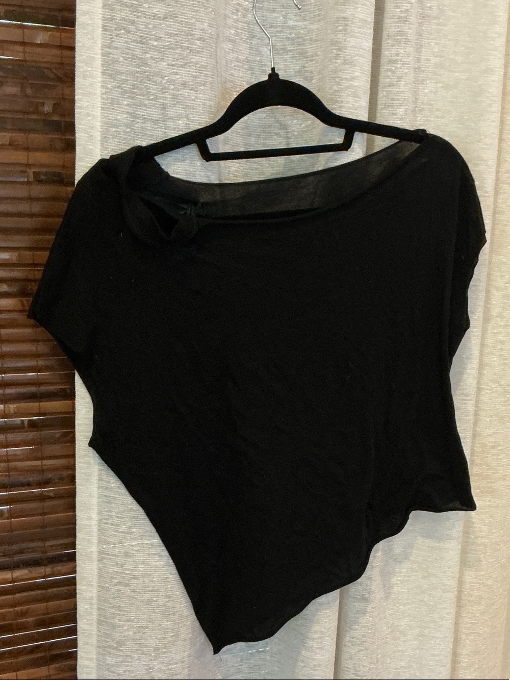 RtA Black Asymmetric Short Sleeve Tunic